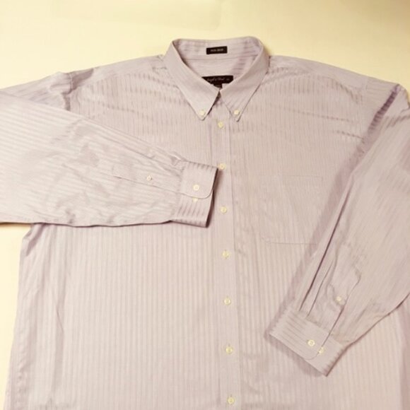 Joseph & Feiss 3X light purple striped long-sleeve button up shirt - Picture 3 of 8